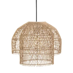 Lámpara De Techo Kery Beige De Rattan