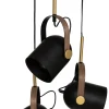 Lámpara De Techo Metal Negra 25x83Cm