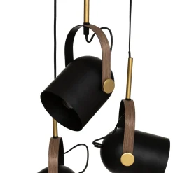 Lámpara De Techo Metal Negra 25x83Cm