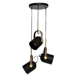 Lámpara De Techo Metal Negra 25x83Cm