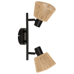 Lámpara de techo MYHA beige cuerda con 2 bombillas