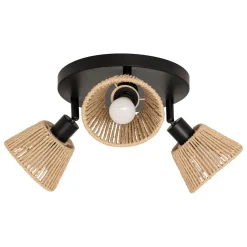 Lámpara de techo MYHA beige de cuerda 3 bombillas
