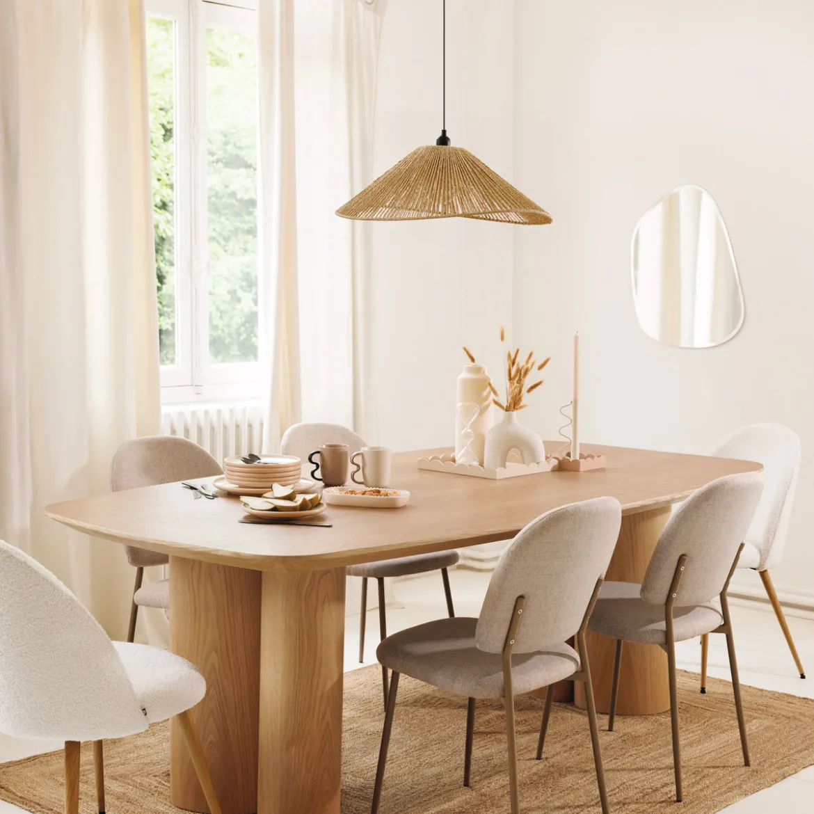 Lámpara De Techo Myha Beige De Cuerda