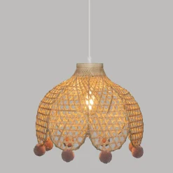Lámpara De Techo Pomme Beige Bambú 28Cm