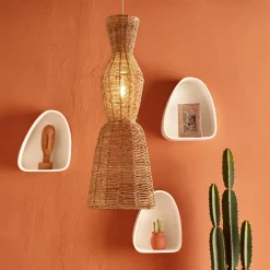 Lámpara de techo TITUS beige de yute 68cm