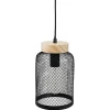 Lámpara Techo Zely Metal Madera 15x24Cm