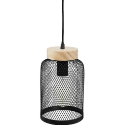 Lámpara Techo Zely Metal Madera 15x24Cm