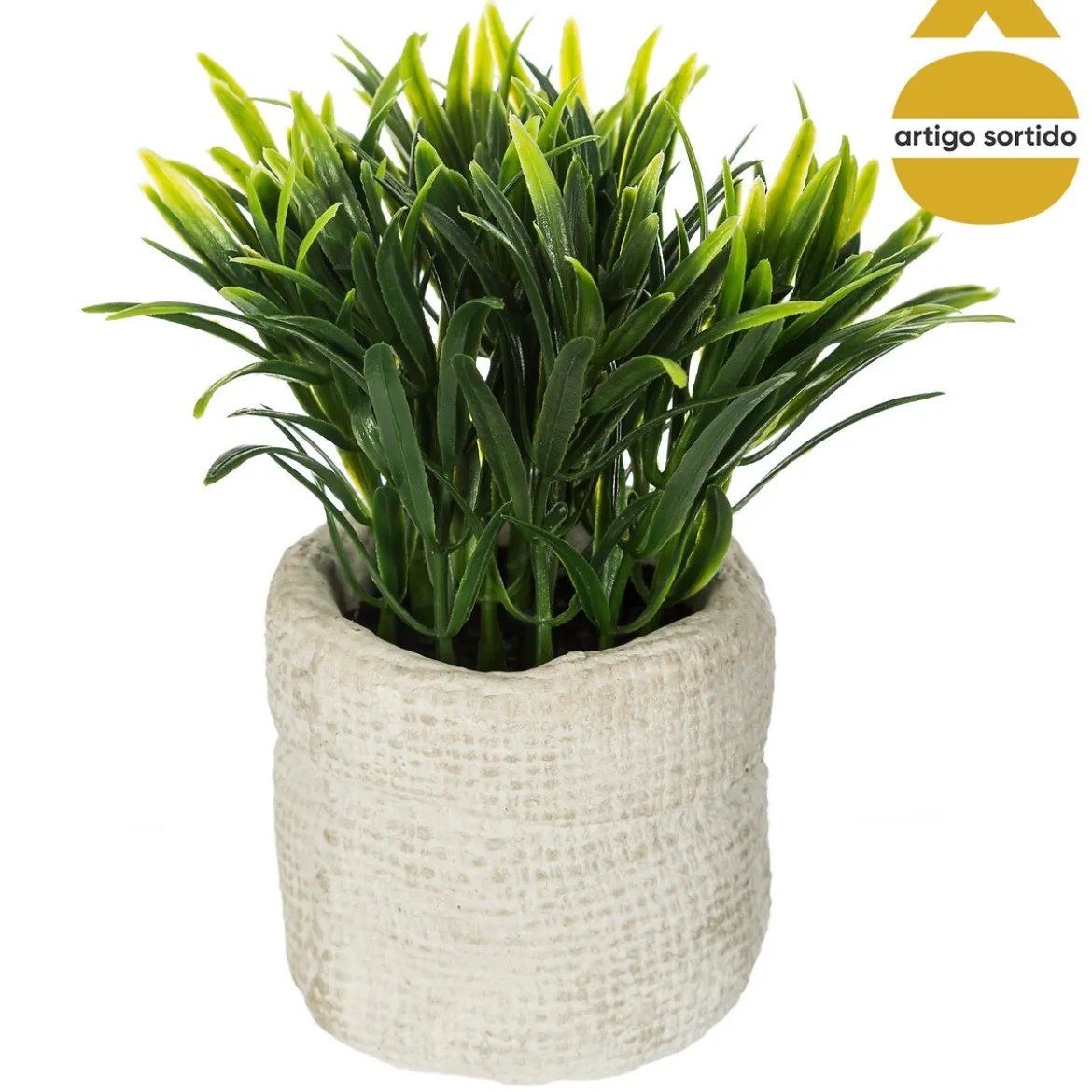 Maceta Cemento C/Planta Artif. 12x14Cm