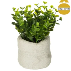 Maceta Cemento C/Planta Artif. 12x14Cm