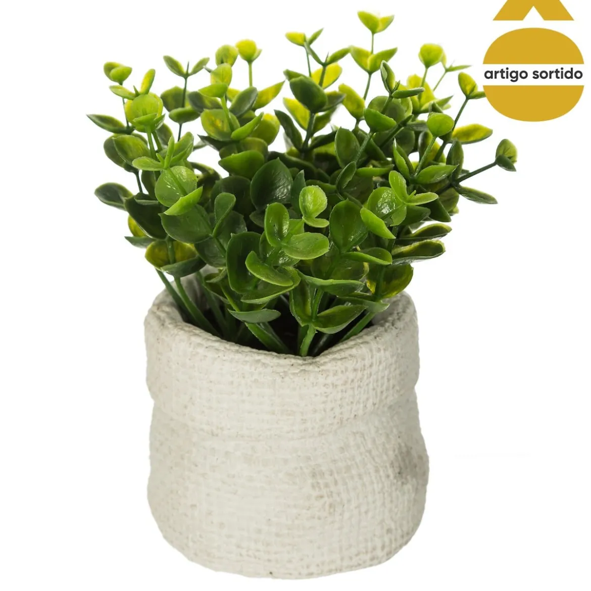 Maceta Cemento C/Planta Artif. 12x14Cm