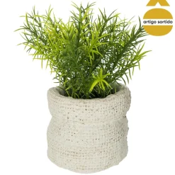 Maceta Cemento C/Planta Artif. 12x14Cm