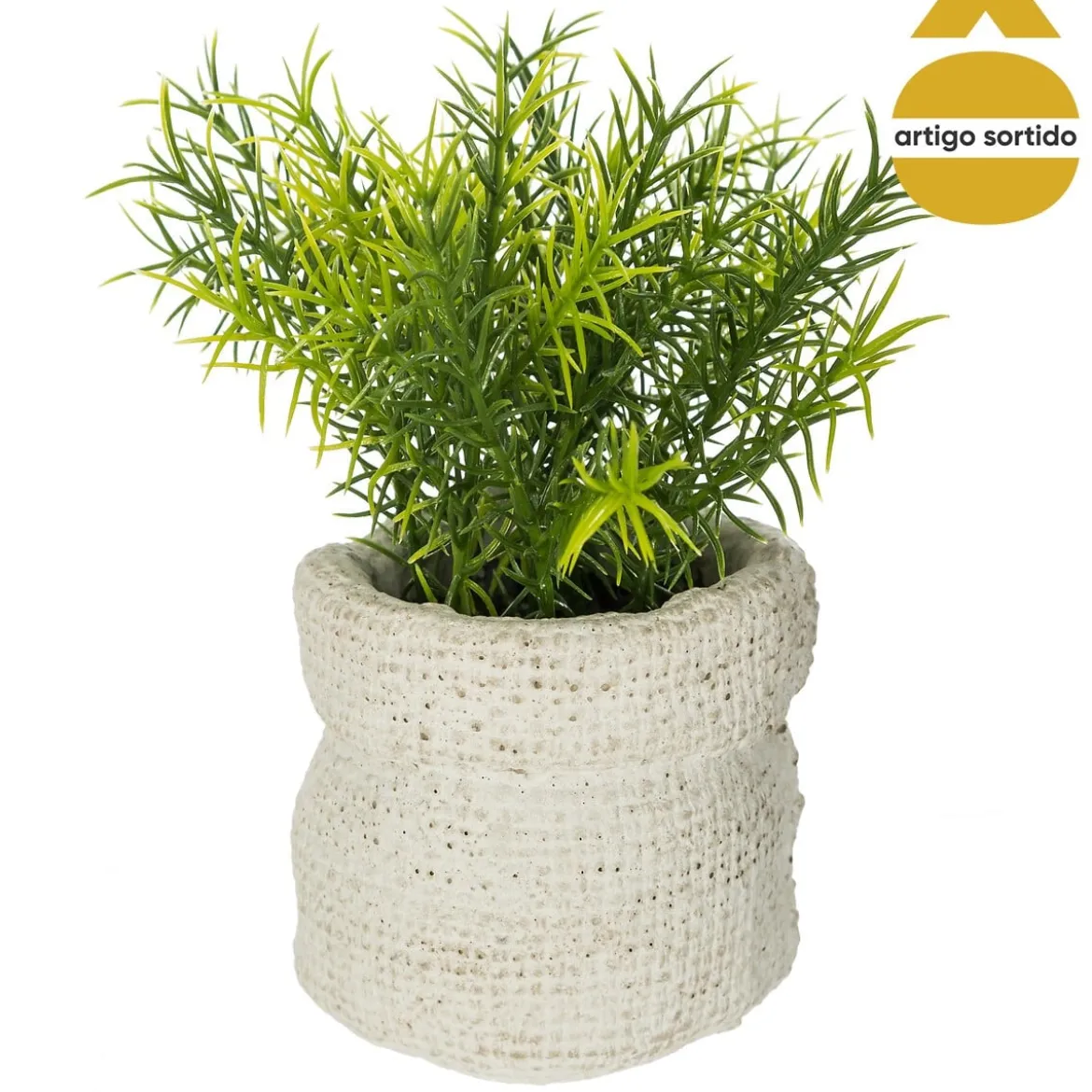 Maceta Cemento C/Planta Artif. 12x14Cm
