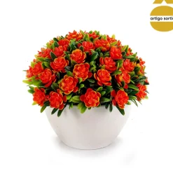 Maceta C/Flores Artificiales 12.5x14Cm