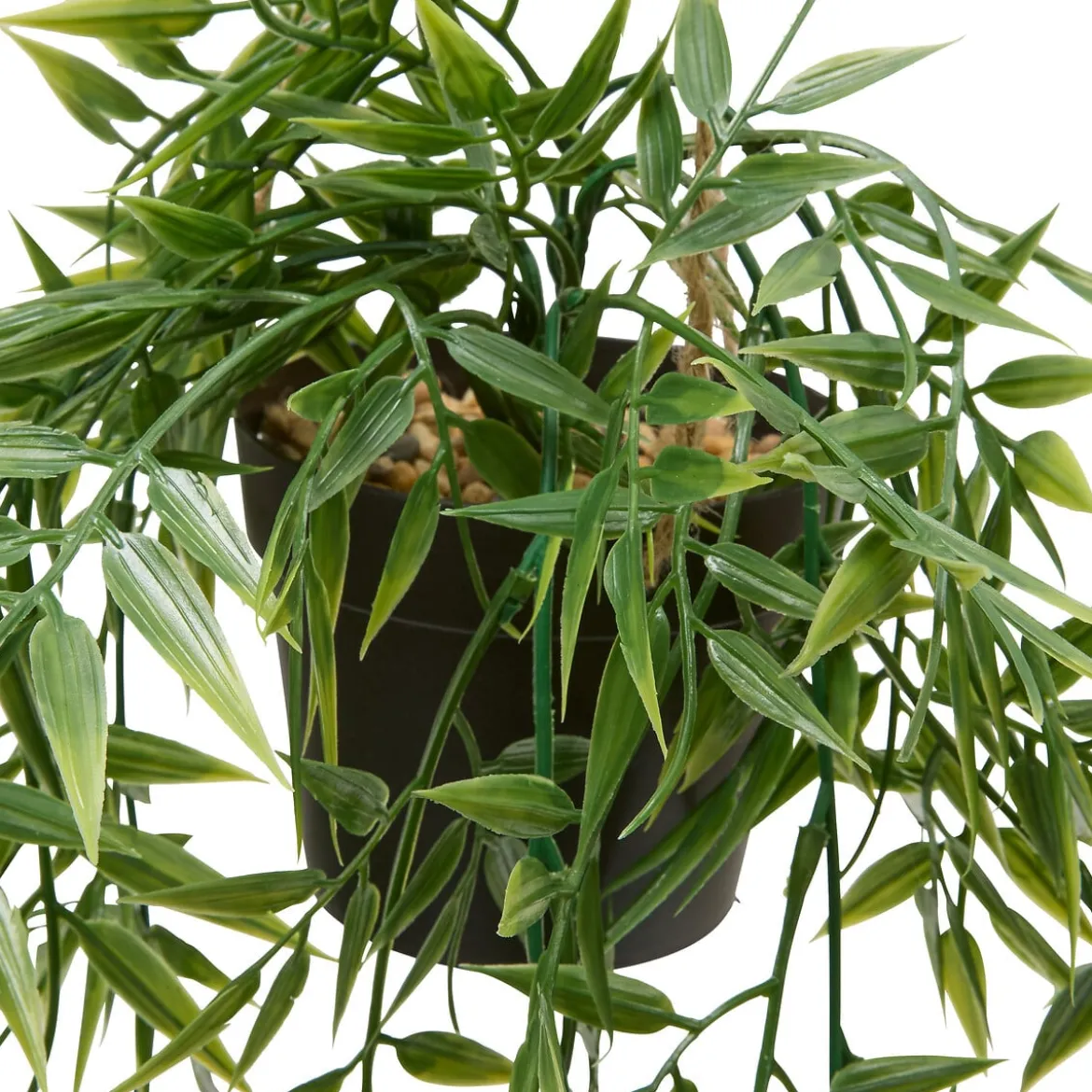 Maceta colgante con bambú artificial 67cm