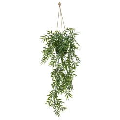 Maceta colgante con bambú artificial 67cm