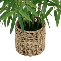 Maceta Con Bambú Artificial Verde 100cm