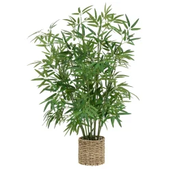 Maceta Con Bambú Artificial Verde 100cm