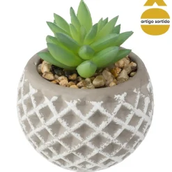 Maceta De Cemento C/Cactus Artif. 8x9Cm