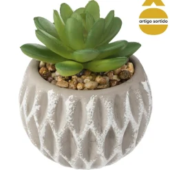 Maceta De Cemento C/Cactus Artif. 8x9Cm