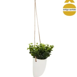 Maceta De Cerámica Colgante C/Planta