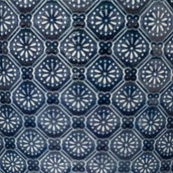 Maceta De Cerámica Flor Azul 30x25Cm