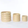 Maceta De Cerámica Ondulada Beige 12.9cm
