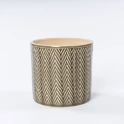 Maceta De Cerámica Zig Zag Verde 11cm