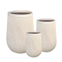 Maceta de fibra de arcilla beige