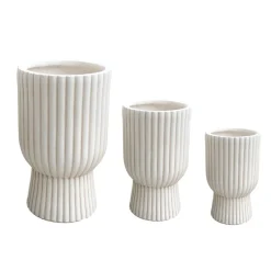 Maceta de fibra de arcilla beige