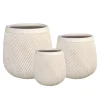Maceta de fibra de arcilla beige