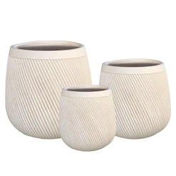 Maceta de fibra de arcilla beige