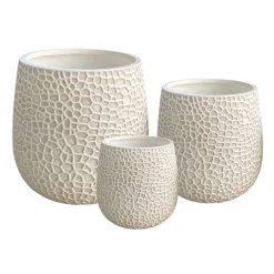 Maceta de fibra de arcilla beige