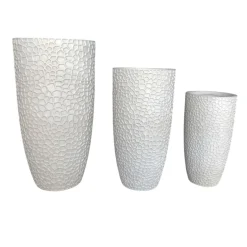 Maceta de fibra de arcilla blanca