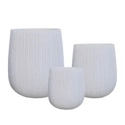 Maceta de fibra de arcilla blanca