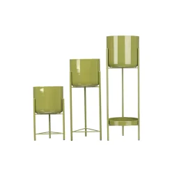 Maceta de metal verde 19x45cm