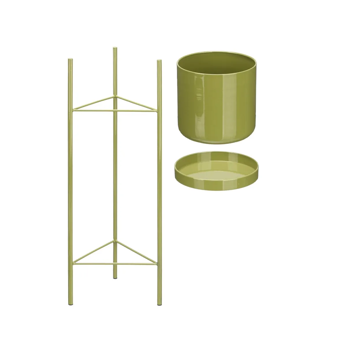 Maceta de metal verde 19x45cm