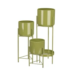 Maceta de metal verde 19x45cm