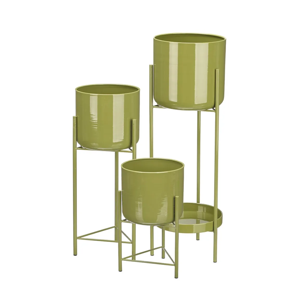 Maceta de metal verde 19x45cm