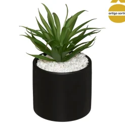 Maceta Efecto Mármol C/Planta Art.18Cm