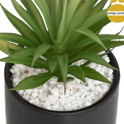 Maceta Efecto Mármol C/Planta Art.18Cm
