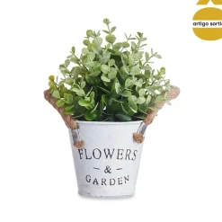 Maceta Metálica Planta Artificial 24cm