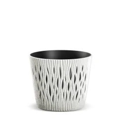 Maceta Sandy Round Eco C/Blanco 26x22Cm