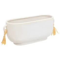 Maceta SOLEYA blanca de cerámica 30cm