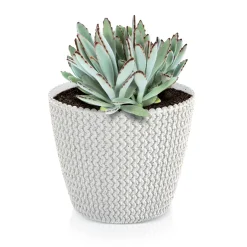 Maceta Splofy Eco Wood C/Blanco 22x26Cm