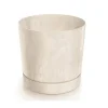 Maceta TUBO efecto cemento beige 32.6x33.8x33.8cm