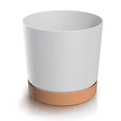 Maceta TUBO PM blanca 32,6x33,8x33,8cm