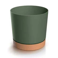 Maceta TUBO PM verde 32,6x33,8x33,8cm