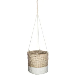 Macetero Colagante Etnik Blanco y Beige