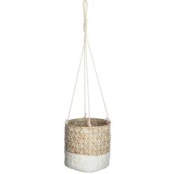 Macetero Colgante Etnik Blanco y Beige