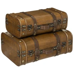 Maleta De Madera Decorativa 45x30x19Cm